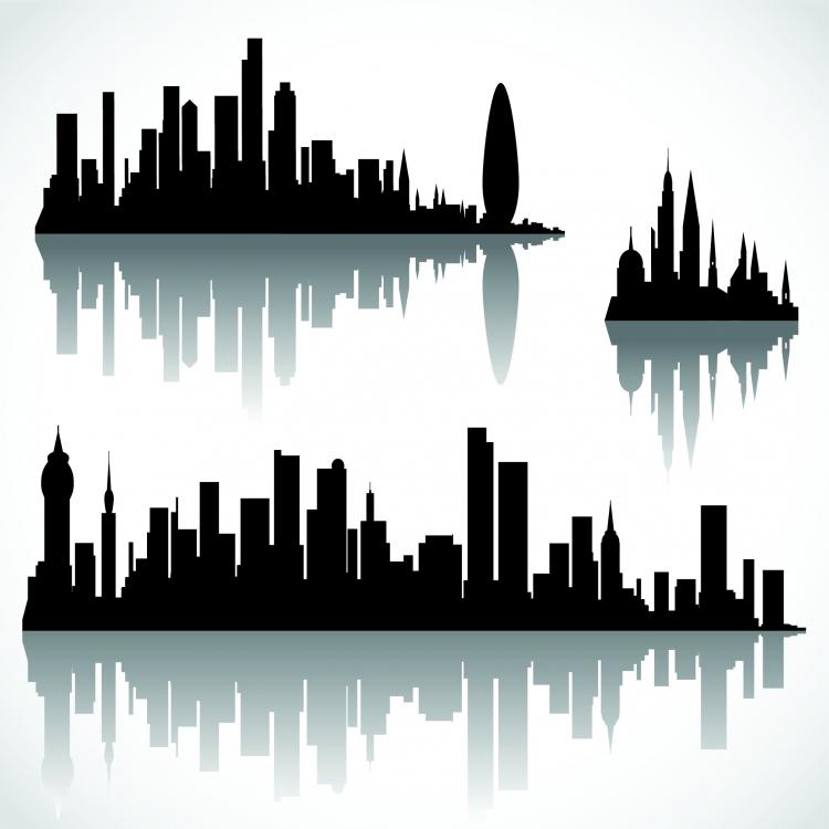 free vector Cool vector silhouette of the city
